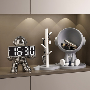 Réveil robot astronaute silencieux Behanmei pour étudiants et <span class=keywords><strong>enfants</strong></span>, ornements créatifs de chevet - Product Image 4