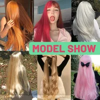 Penawaran Spesial Rambut Fiber Tahan Panas Ombre 30 Inch Super Panjang Lurus untuk Ekstensi Rambut Sehari-hari