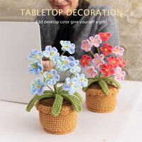 Plante artificielle en pot, faite main au crochet, en fil de laine, Hortensia, pour décoration intérieure, taille personnalisée
