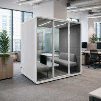 Cabine de réunion mobile intérieure très demandée, cabine téléphonique insonorisée pour bureau à domicile avec mobilier canapé