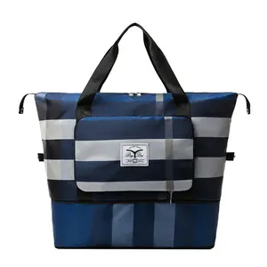 Bolso de lona de gran capacidad con logotipo personalizado para hombre y mujer, bolsa de viaje deportiva resistente al agua, pequeña