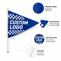 Bandera de Mano Personalizada con Logotipo, Mini Bandera de Poliéster para Eventos Deportivos, Obsequio Promocional para el Día del Deporte de la Empresa o la Escuela