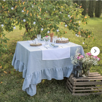 Nappe en lin nappe rectangulaire en lin naturel pour cuisine, élégante nappe faite à la main pour salle à manger cadeau de fête des mères