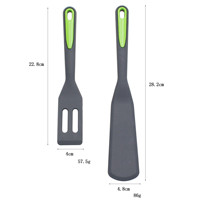2pcs Silicone Mini Pelles de Cuisine Outils de Cuisine pour Frire Oeufs Steak Round Pancake Turner Spatules