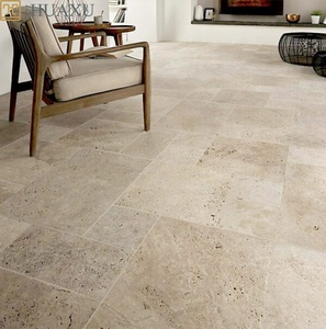 Huaxu hiện đại hộ gia đình sản phẩm tùy chỉnh thực hiện màu be <span class=keywords><strong>travertine</strong></span> gạch đá tự nhiên cắt kích thước cho biệt thự ứng dụng Tấm lớn - Product Image 5