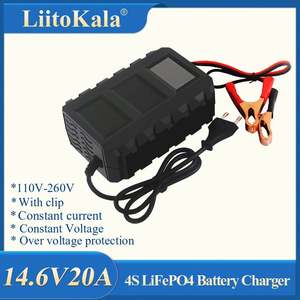 20A 14.6V สำหรับ12V10A 4S ที่ชาร์จแบตเตอรี่ LiFePO4พร้อมปลั๊ก EU US อะแดปเตอร์ DC อินพุต100-240V คลิปหัวคลิป - Product Image 2
