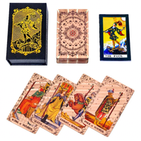 Vente en gros de cartes de tarot Feeron personnalisées, écologiques, brillantes, à coins arrondis, style européen, type normal, finition noir et or