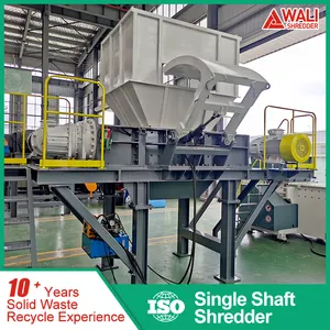 Double Shaft Shredder For Industrial Waste Iron Barrel Wood Pallet Scrap Tire Recycling