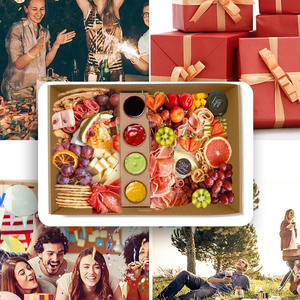 Cajas de servicio de plato de Picnic resistente de cartón <span class=keywords><strong>para</strong></span> repostería marrón Kraft con tapa People to Go Caja de brunch desechable rellena de forma estable - Product Image 6