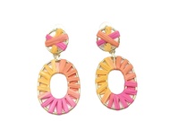 Agustina — boucles d'oreilles pendantes en raphia, bijoux colorés, style africain et bohème, faits à la main, pour femmes