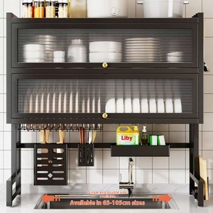 Égouttoir à vaisselle double couche pour cuisine, support de <span class=keywords><strong>rangement</strong></span> pour casseroles et assiettes, à poser sur comptoir ou à fixer sur porte de placard, anti-poussière, pour usage domestique - Product Image 2