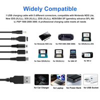 Câble de charge USB filaire 5 en 1 I-zclive pour DS Lite/Wii U/New 3DS - Conducteur en cuivre pur