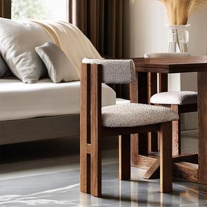 Chaises de salle à manger en bois massif rembourrées en velours de style <span class=keywords><strong>scandinave</strong></span> moderne, design nordique de restaurant, <span class=keywords><strong>chaise</strong></span> de salle à manger latérale en cuir - Product Image 4