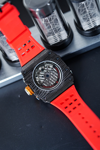 HANBORO Orologio <span class=keywords><strong>da</strong></span> Polso Scheletrato di Lusso in Fibra di Carbonio con Cronografo Impermeabile Sportivo per Uomo Perfetto per le Corse - Product Image 4