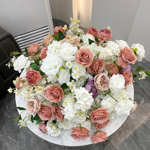 ดอกไม้ประดิษฐ์ทรงกลมสีขาวและสีส้มไหม้ ขนาด 50-80 ซม. สำหรับตกแต่งงานแต่งงาน รุ่นใหม่ล่าสุด - Product Image 2