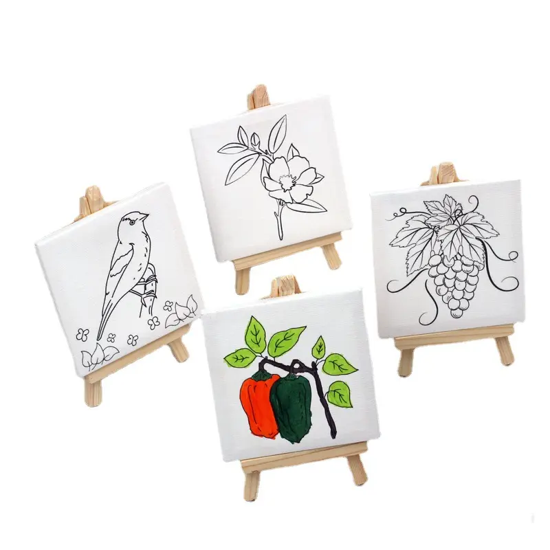 Art Supplies Pre Printed Stretched Painting Canvas Mini Oil Acrylic Painting Canvas for Kids Painting