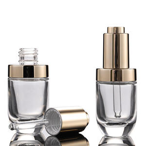 Bouteille en verre, pour huile essentielle, <span class=keywords><strong>essence</strong></span> et <span class=keywords><strong>parfum</strong></span>, bouchon métallique <span class=keywords><strong>argent</strong></span>é, 30 ml, flacon compte-gouttes à tête ronde lotus - Product Image 4