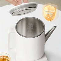 Bouilloire électrique d'usine théière 1 litre chauffe-eau rapide chaudière en acier inoxydable bouilloire arrêt automatique Portable rétro bouilloire