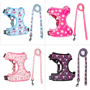2025 merah muda mewah desain khusus nilon anjing Harness disesuaikan tidak ada tarik perlengkapan untuk hewan peliharaan kecil sublimasi aksesoris hewan peliharaan - Product Image 4