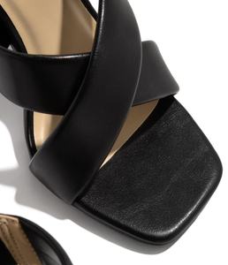 <b>Fashion</b> Women Large Size New square Head Cross with Stiletto Heel <b>Sandals</b> Ladies slippers for Lady - Product Image 4