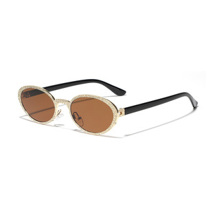 Gafas de Sol Retro para Hombre Xunge, Estilo Europeo Americano, Montura Metálica Ovalada con Lentes UV400, Look Urbano Versátil Y2K - Product Image 5
