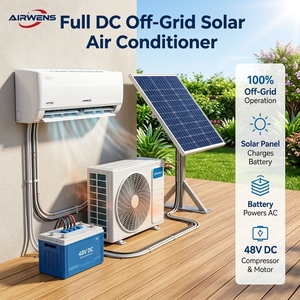 Climatiseur solaire split 48V DC hors réseau, alimenté par batterie, mural, sans alimentation en réseau électrique, 100% hors réseau - Product Image 2