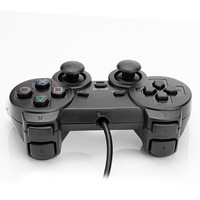 Manette de Jeu Filaire P2 avec Deux Moteurs de Vibration et Volant, Compatible avec Console P2, PSP, PC