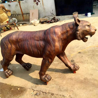 Patung Harimau Perunggu/Kuningan Desain Modern Ukuran Asli Skala Besar untuk Dekorasi Taman Luar Ruangan dengan Teknik Pengecoran