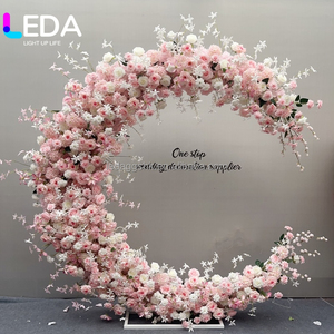 LEDA Pink Wedding Events Party <b>Decoration</b> Supply Flower Stand Flower <b>Arch</b> With Metal Stand - Product Image 3
