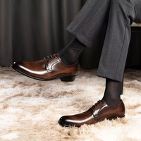Nouvelles Chaussures Habillées de Luxe pour Hommes en Cuir Véritable Respirantes à Lacets et Bout Fermé – Style Exquis pour l'Été, l'Automne et l'Hiver
