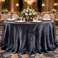 Nappe ronde en velours écrasé, nappe brillante en velours glacé pour mariage, banquet, hôtel et décoration de table d'anniversaire