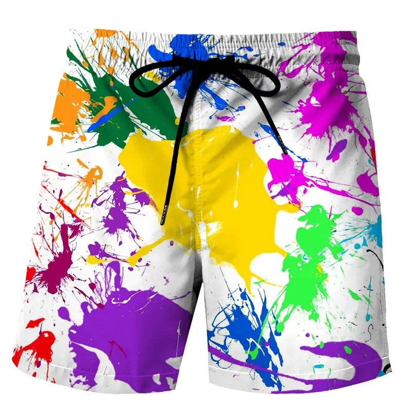 Custom 3D thermal sublimation printing colorful styles of regular length breathable fabric men's pants and shorts