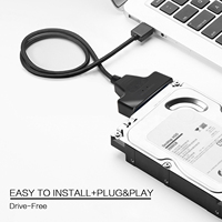 Convertidor VCOM USB Tipo A a Disco Duro de 2.5" SSD HDD de 22 Pines, Cable USB 3.0 a SATA III de 22 cm para Almacenamiento de Datos a 5 Gbps