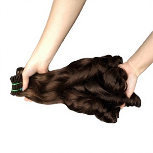 Cabello Humano Remy Malayo Grado 15A, Súper Doble Trama, Ondulado, Marrón # 4 Extensiones de Cabello para Tejer - Product Image 3