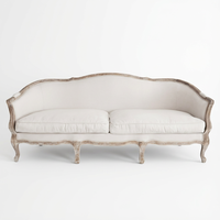 Fauteuil de salle à manger Sunzo Furniture au design moderne en bois massif sculpté à la main avec revêtement en lin respirant de qualité supérieure