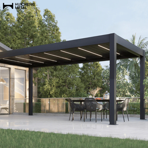 Système de pergola à lames orientables en aluminium blanc résistant aux intempéries avec commande manuelle par <span class=keywords><strong>manivelle</strong></span> <span class=keywords><strong>pour</strong></span> kit de tonnelle de barbecue - Product Image 2