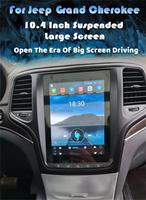 Autoradio multimédia 10,4 pouces Android 14 avec écran tactile, lecteur DVD de voiture, navigation GPS pour JEEP Grand Cherokee 2014-2019
