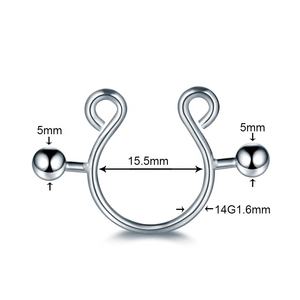 Anillo de Herradura de Acero Inoxidable 14G, Nuevo Diseño, Acero Inoxidable Quirúrgico 316, Anillos Ajustables para Pezones Sin Perforación - Product Image 3