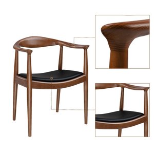 Moderno americano Kennedy poltrona sedia da ufficio con cuscino in pelle PU Chaises De Salle una mangiatoia En Bois massiccio - Product Image 3