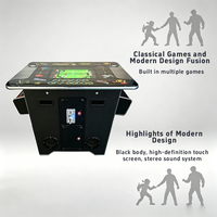 Table d'arcade rétro en métal durable à pièces 60 jeux Machine à cocktail vidéo jeu d'amusement électrique anglais 2 joueurs