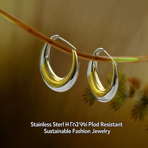 Aros de Acero Inoxidable con Baño de Oro PVD, Joyería de Moda Sostenible y Resistente - Product Image 3