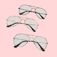 Lunettes de vue pour femmes, style rétro pilote, monture intégrale, verres acryliques, miroir plat, monture simple et solide