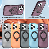 Coque de téléphone respirante à dissipation thermique magnétique avec béquille, étui de refroidissement en nid d'abeille pour iPhone 18 17 16 15 14 13