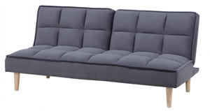 Sofá <span class=keywords><strong>cama</strong></span> plegable gris oscuro de terciopelo de 3 plazas, respaldo acolchado, <span class=keywords><strong>Click</strong></span> <span class=keywords><strong>Clack</strong></span> para sala de estar, marco de madera, tapicería de tela para hoteles - Product Image 3