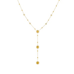 Fashionable Sunflower Pendant Necklace Stainless Steel Chain With Diamond Accents Party Jewelry N3921 - Product Image 5