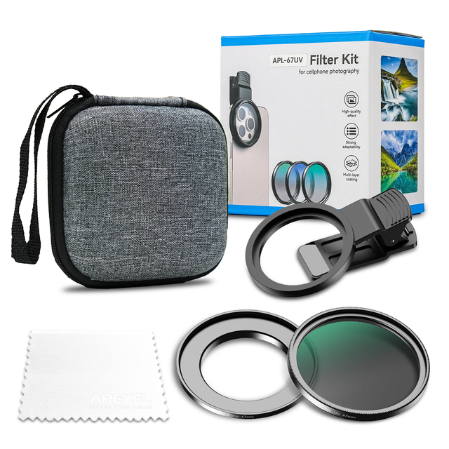 Apexel 67/52mm UV Filter Plus Protect Mobile Camera Lens and Sharpen Photos