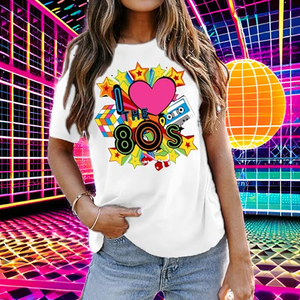 T <b>shirt</b> <b>Women's</b> Plus Size Winter Vintage <b>80s</b>/90s Retro Graphic Breathable Half Sleeve T-<b>Shirts</b> - Product Image 2