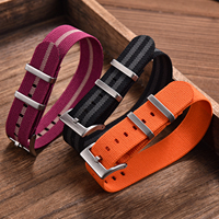JUELONG Fallschirm-Stretch-Nylon-Uhrenarmbänder 18mm 19mm 20mm 21mm 22mm in Verschiedenen Größen und Farben – Elastisches Nylon-Uhrenband