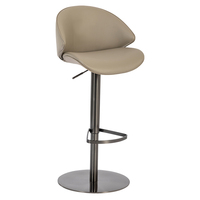 Tabouret de bar en cuir PU au design moderne, siège coquille, chaise de cuisine, chaise de bar pour îlot de cuisine, chaise de bar haute pour comptoir