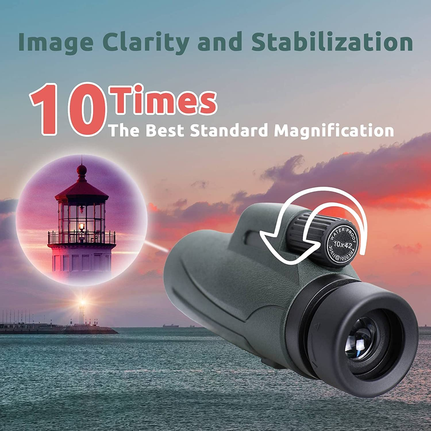 12X50 Waterproof HD Monocular Nitrogen Filled zoom portable monocular telescope BAK4 Lens Mobile Phone Telescope  factory